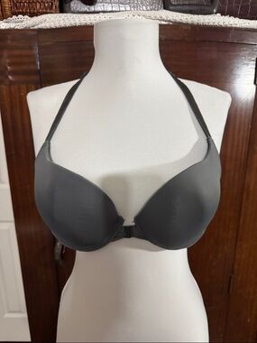 Plus size Gray Front-Close Racerback T-Shirt Bra